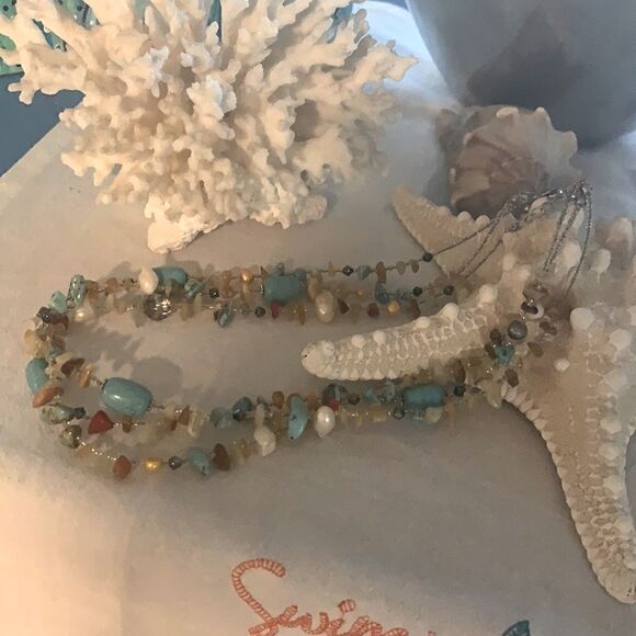 Earth Tone Stones Necklace 9inches - Picture 5 of 5